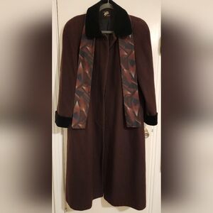 Womens Full Length Wool Winter Coat Jacket  Pea Coat Trench Rain J23